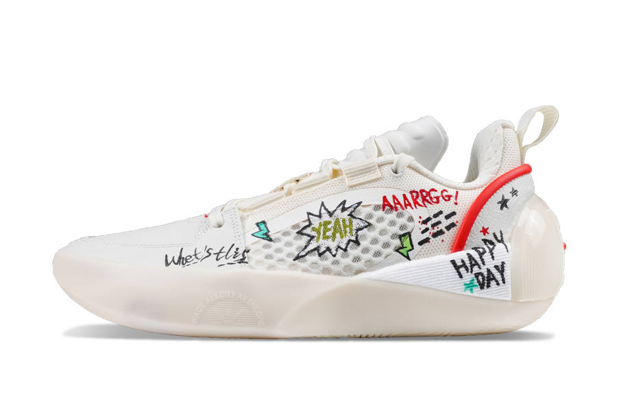 Li-Ning Li Ning All City 12 ENCORE Slip Resistant Abrasion Resistant Low top Basketball Shoes Men's Ecru