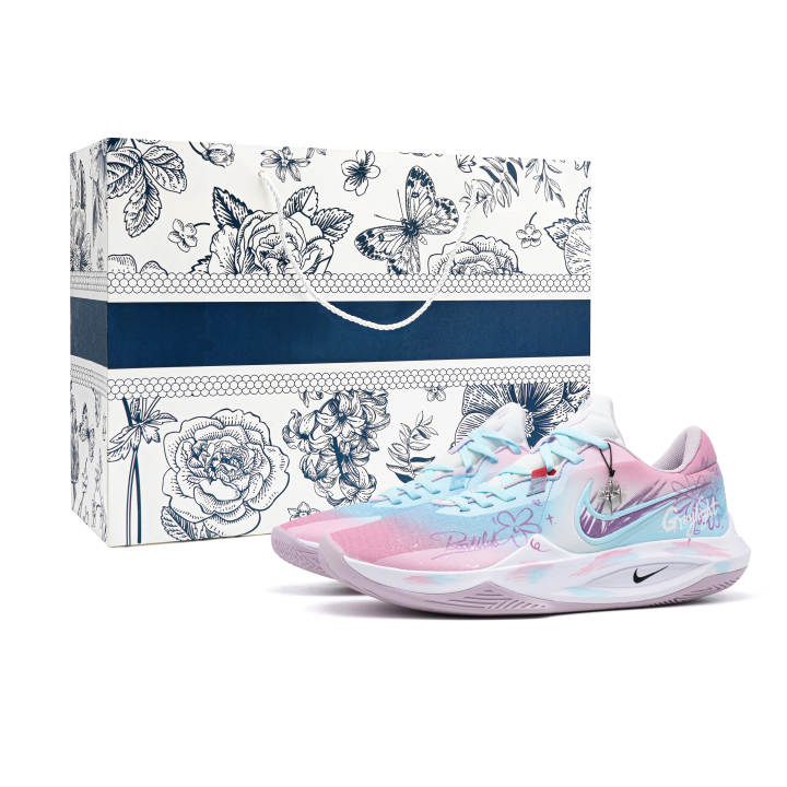Nike Nike Precision 6 Cherry Blossoms Mesh Cushioning Slip Resistant Abrasion Resistant Low top Basketball Shoes Men's