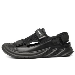 SHENNUO Beach Sandals Men's Black