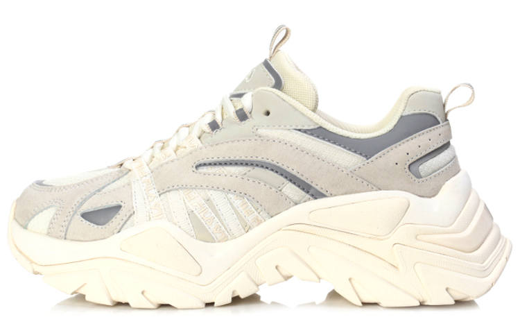 FILA Fishbone Vintage Breathable Coverage Low top Chunky Sneakers Unisex Cream Gray Korean Style