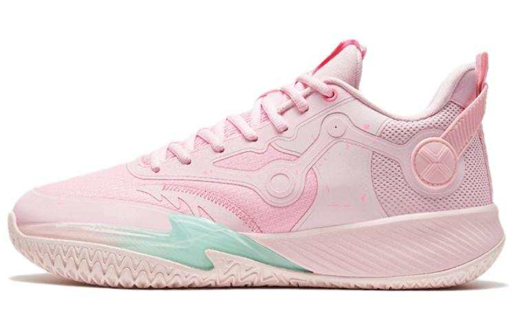 XTEP J Storm 2 Cushioning Abrasion Resistant Rebound Low top Basketball Shoes Men's New Ice Pink Red