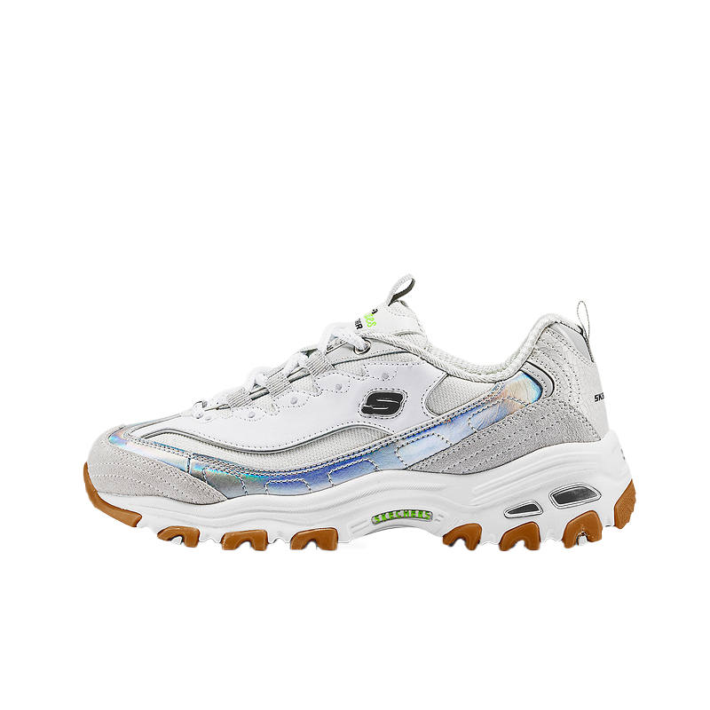 Skechers SPORT WOMENS Mesh, Artificial Leather Slip Resistant Low top Chunky Sneakers Women's