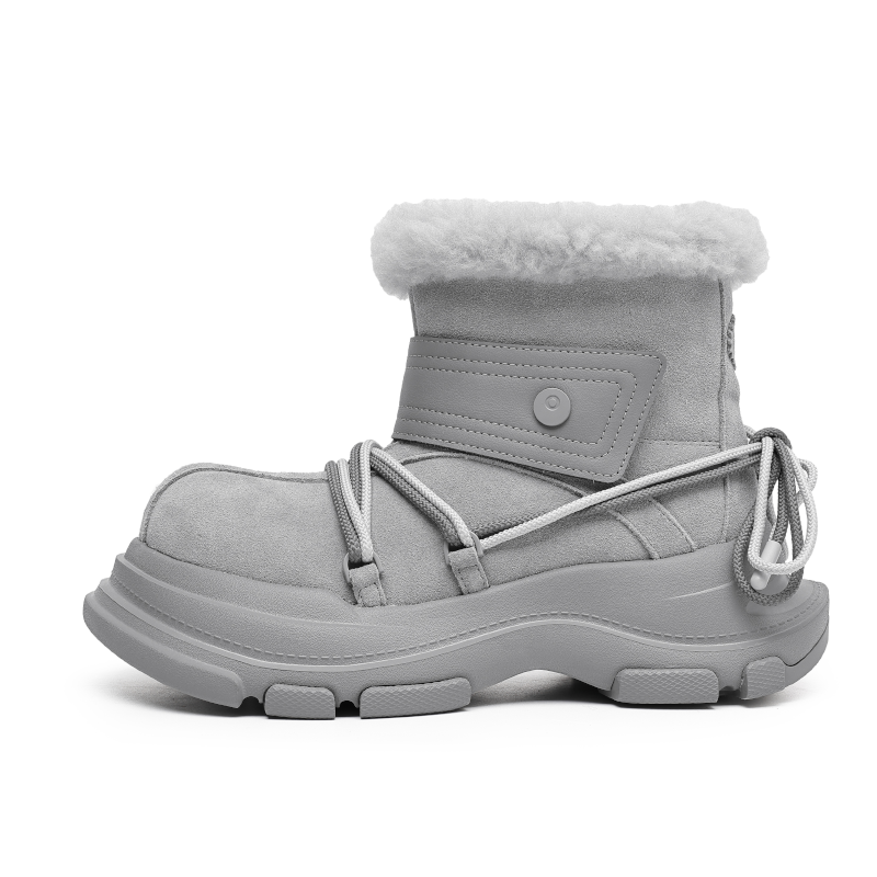 Angelmix Angelmi Thermal Height Increasing Short Snow Boots Unisex Gray