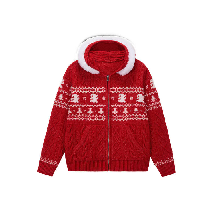 FPA Sweaters Unisex Hooded Thickened And Fleece Lined Cardigan