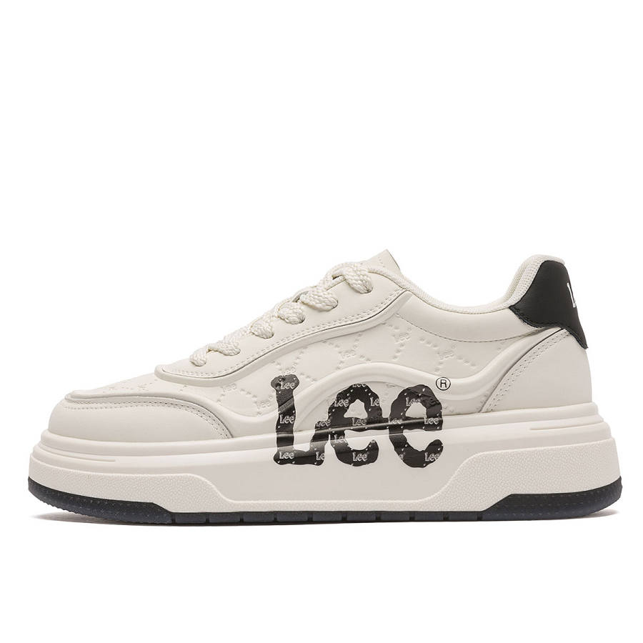 Lee Print White Shoes Height Increasing Abrasion Resistant Low top Skateboard Shoes Men's
