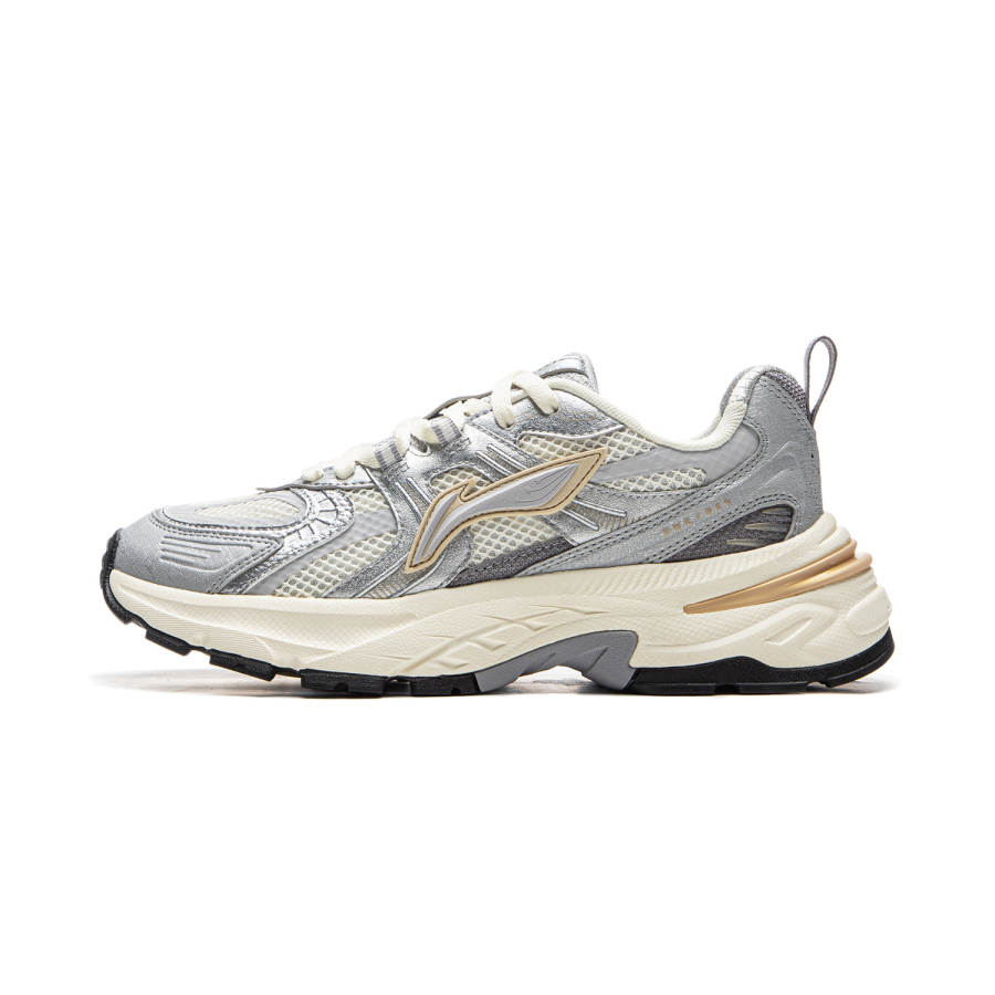 Li-Ning Li Ning Beichen 2K Slip Resistant, Abrasion Resistant, Height Increasing Low top Chunky Sneakers Women's Silver White