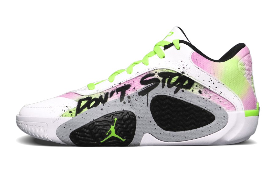 Jordan Jordan Tatum 2 Slip Resistant, Abrasion Resistant, Breathable Low top Basketball Shoes Unisex White Pink Green