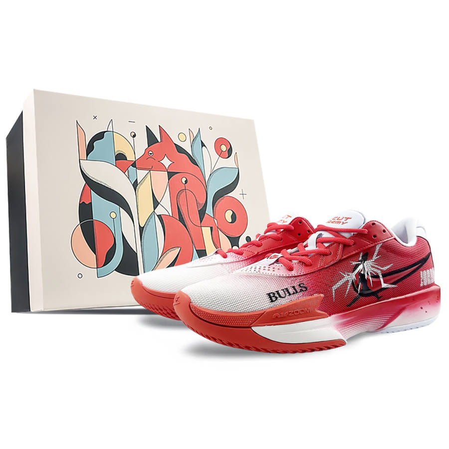Nike Nike Air Zoom G.T. Cut Academy Slip Resistant Slip Resistant Low top Basketball Shoes Unisex White Red Asian Version