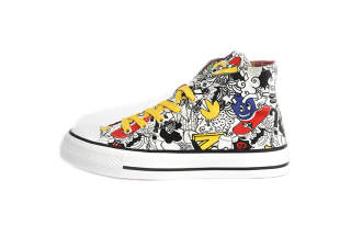 ISTEP High top Canvas Shoes Women's Black Yellow