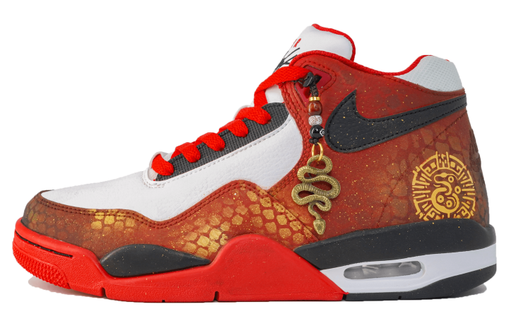 Nike Nike Flight Legacy Slip Resistant Mid top Vintage Basketball Shoes Unisex Red White