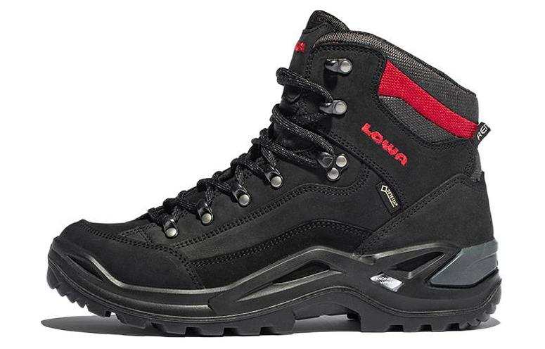 Lowa GTX Cushioning, Wear Resistant Low top Outdoor Shoes Men's Black Red
