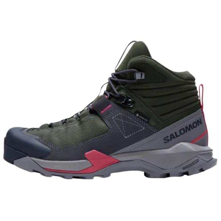 SALOMON X Ultra ALPINE Mid top Mountaineering Hiking Shoes Women's Olive Green