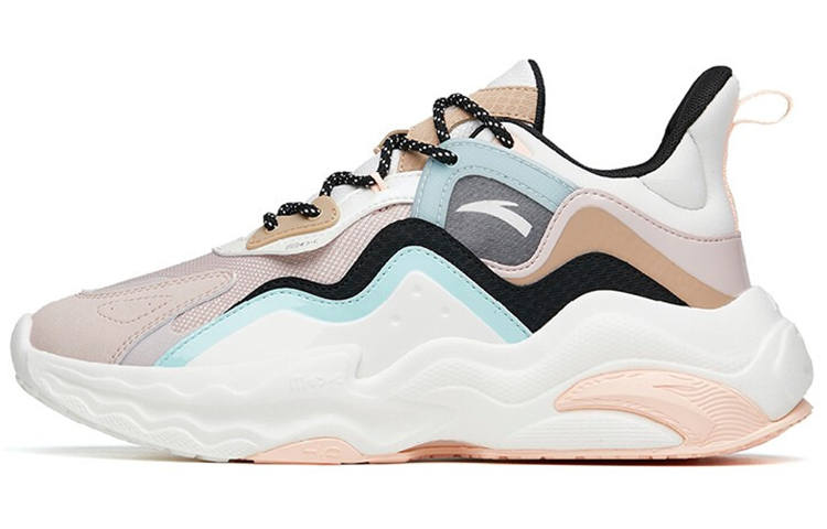 ANTA Chunky Sneakers Women's Low Top Lotus Gray/Ivory White/Black
