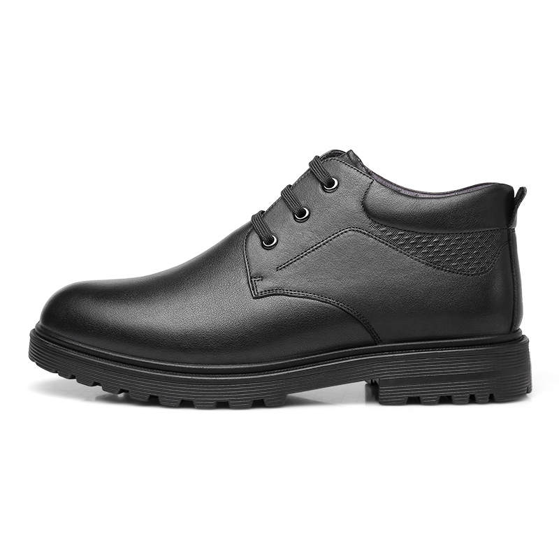 QIANGREN 3515 Thermal Fleece Lined High Top Wool Shoes Business Casual Shoes Dress Shoes Men's
