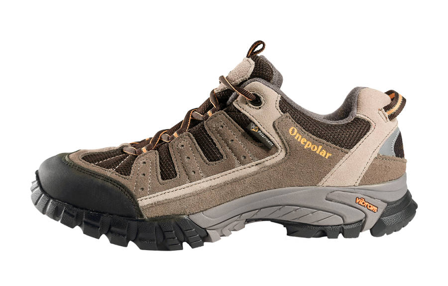 Onepolar Cushioning Slip Resistant Abrasion Resistant Waterproof Low top Mountaineering Shoes Unisex Light Brown