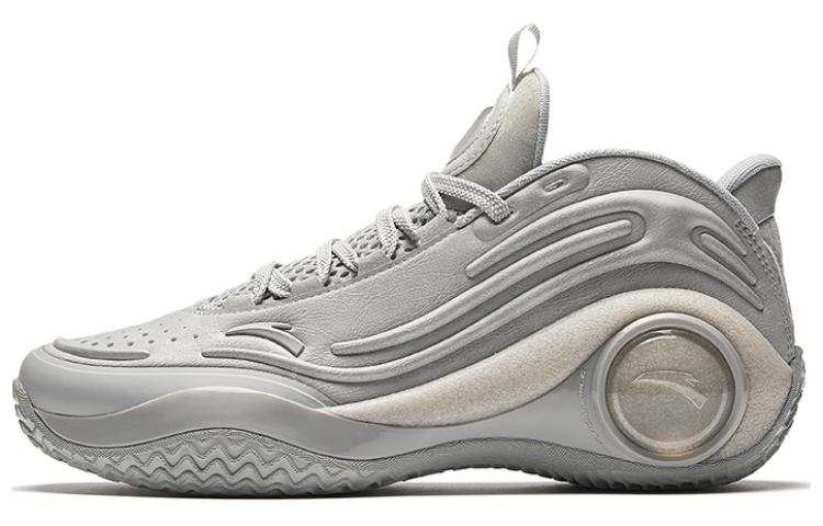 Anta Cement Bubbles 4.0 Cushioning Slip Resistant Abrasion Resistant Low top Basketball Shoes Men's Light Bath Gray
