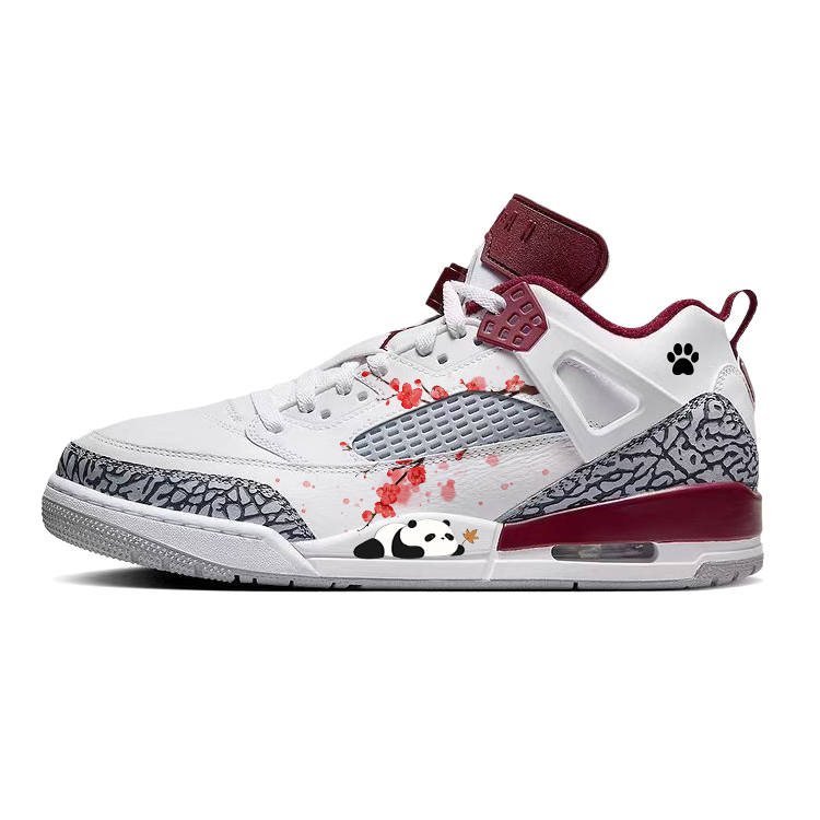 Jordan Jordan Spizike Red Plum And Wax Plum, Panda Lying On Its Stomach Abrasion Resistant Slip Resistant Low top