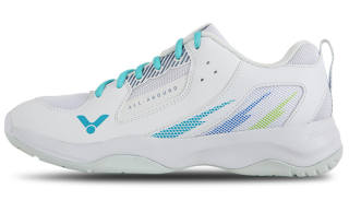 VICTOR Rubber Cushioning Slip Resistant Abrasion Resistant Low top Badminton Shoes Unisex White
