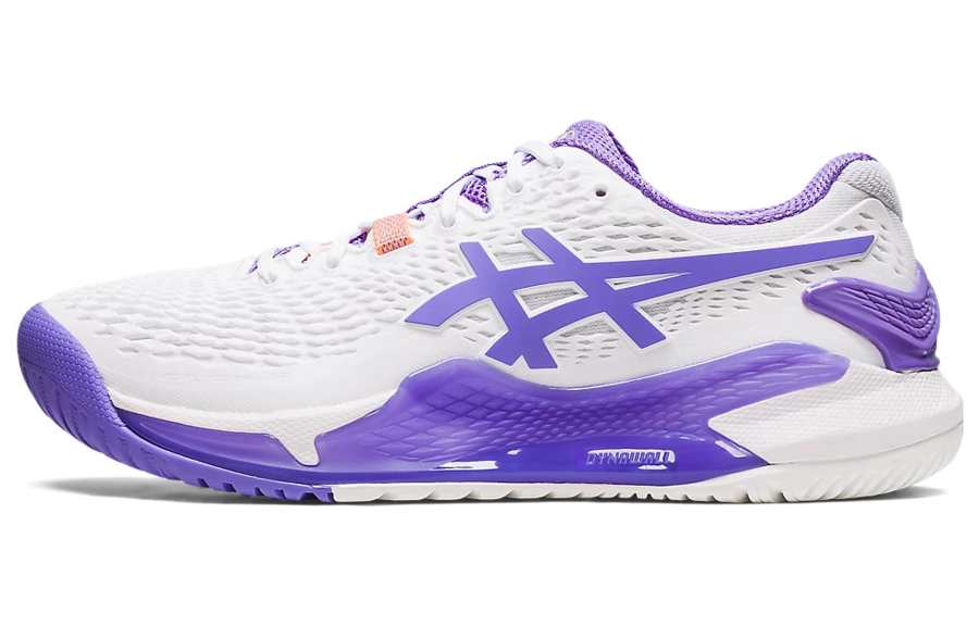 Asics Gel Resolution 9 Low top Tennis Shoes Women's White Purple