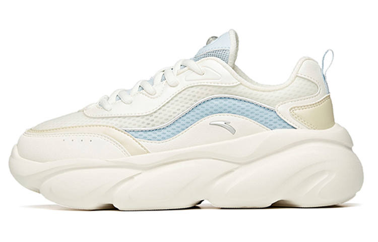 Anta Cat Paw Cushioning Slip Resistant Abrasion Resistant Breathable Low top Chunky Sneakers Women's White Blue Yellow