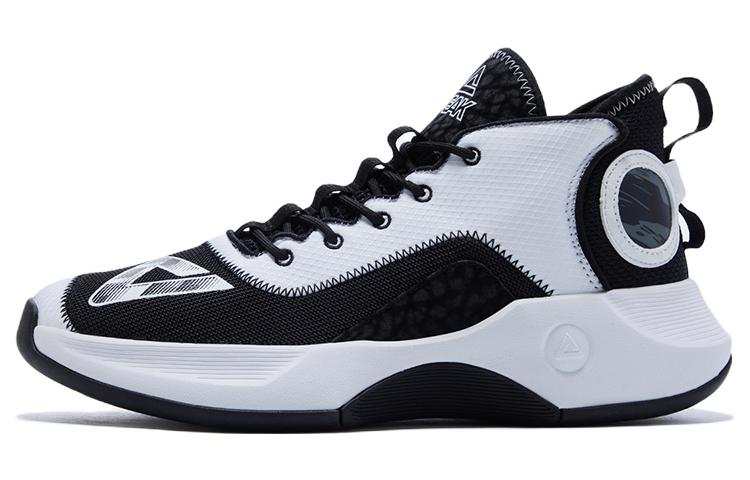 PEAK Speed Collection Cushioning Slip Resistant Abrasion Resistant Low top Basketball Shoes Men's Black White