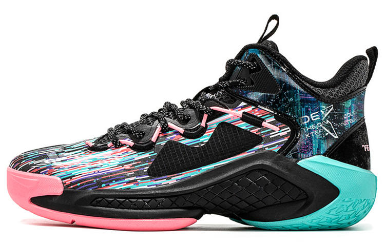 XTEP Raid Cushioning Slip Resistant Abrasion Resistant High top Basketball Shoes Men's Black
