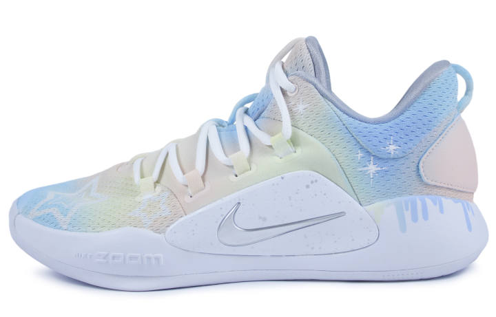 Nike Nike Hyperdunk X Low 10 Cushioning Slip Resistant Low top Basketball Shoes Men's Blue Yellow Pink