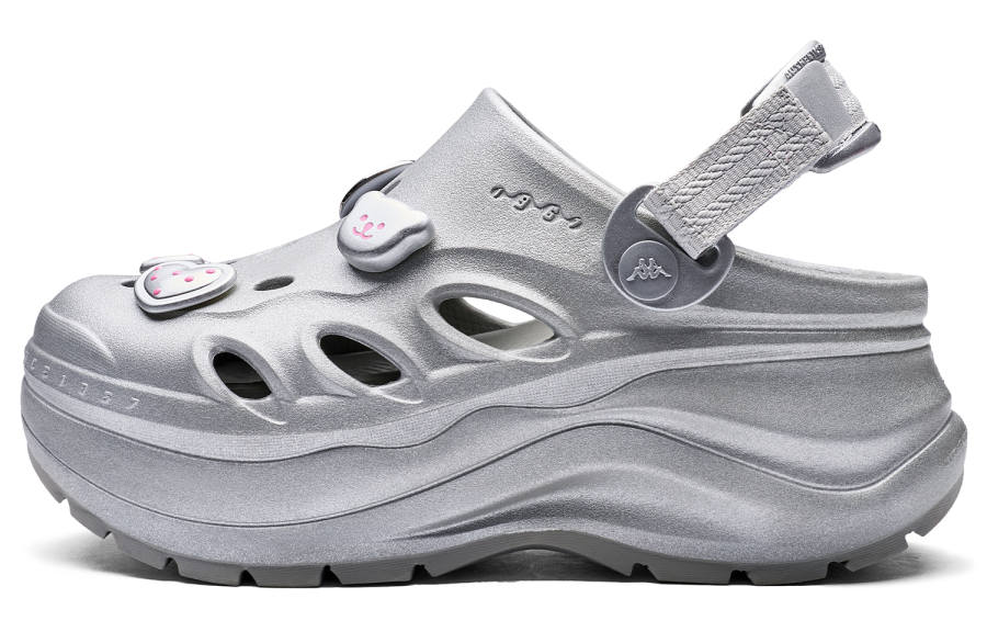 Kappa Kappa Back to Back Textile, EVA Clogs Women's Silver