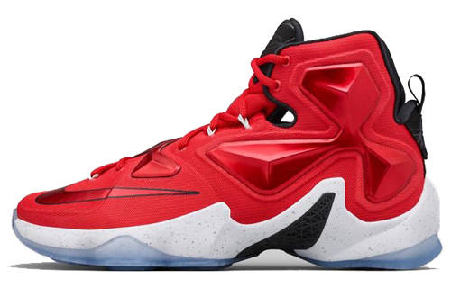 Nike Nike Lebron 13 On Court Lace Up Non slip Lightweight High top Basketball Shoes Men's Away Red