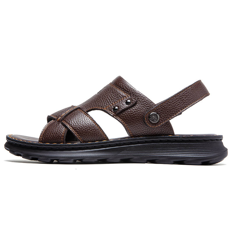 CAMEL Top Grain Cow Leather Sports Sandals Men's Brown