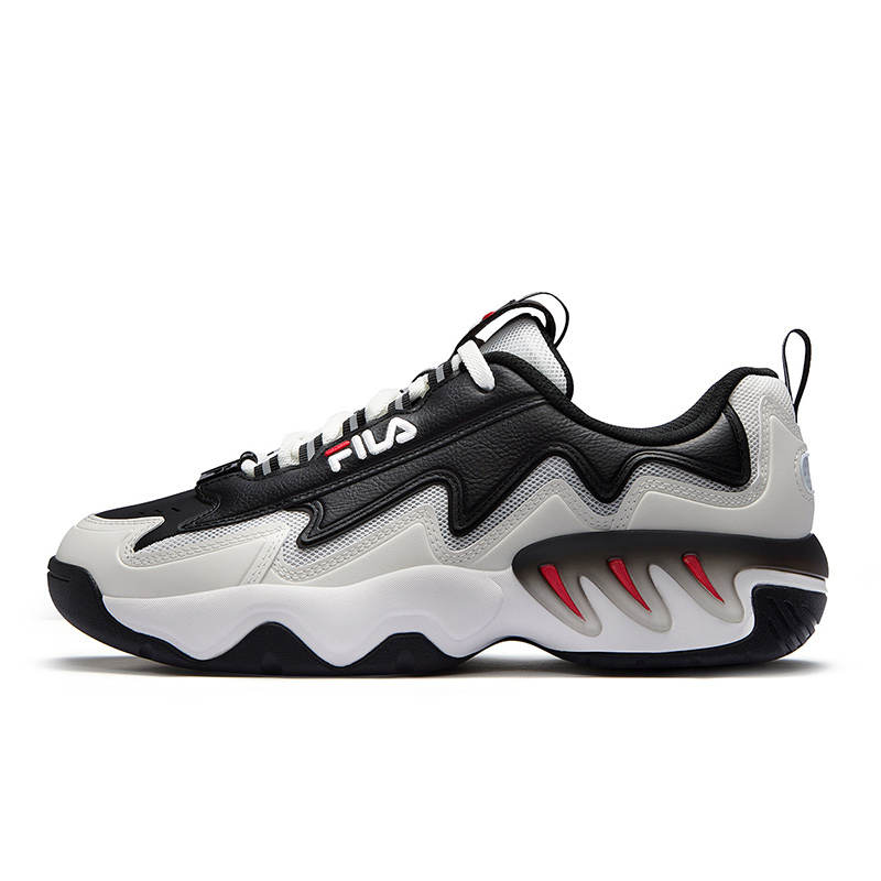 FILA FUSION SHOCK Low top Basketball Shoes Men's Black White