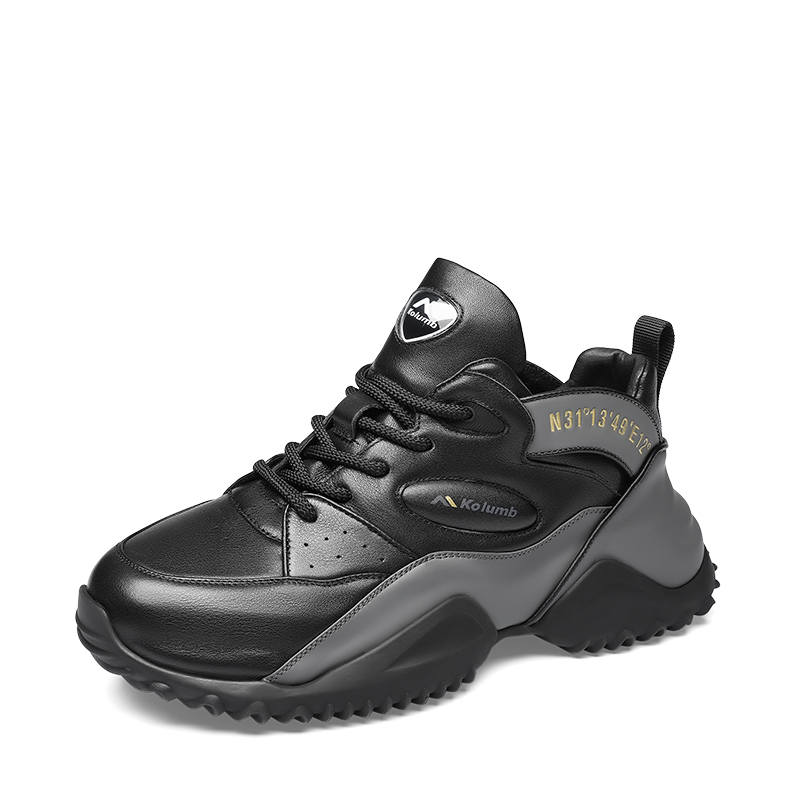 KOLUMB Low top Chunky Sneakers Men's Black Gray