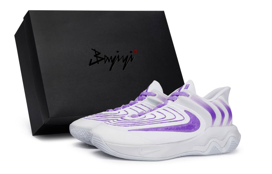 Nike Nike Giannis Immortality Slip Resistant Abrasion Resistant Low top Basketball Shoes Men's White Purple