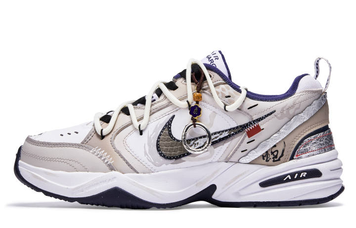 Nike Nike Air Monarch 4 Snake Leaps Into A New Journey Slip Resistant Abrasion Resistant Low top Chunky Sneakers Unisex Ecru