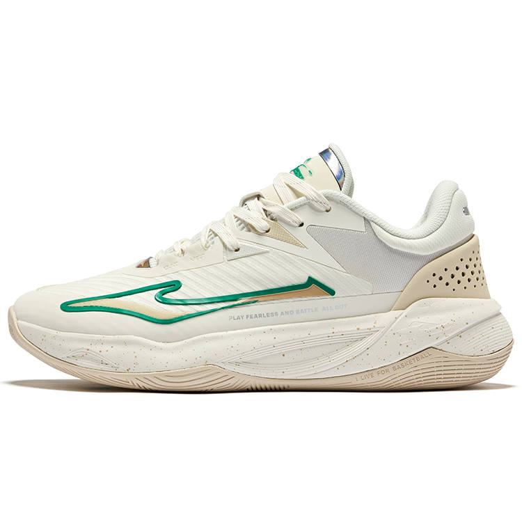 Erke Fearless 1.0 Breathable Anti Twist Grip Low top Basketball Shoes Men's Microcrystal White Warm Linen