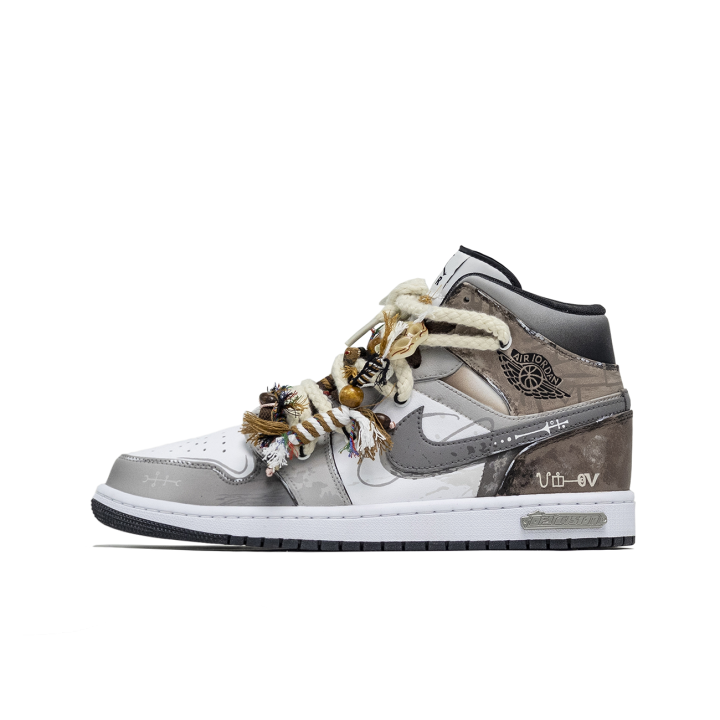Jordan Jordan Air Jordan 1 ADCDAVINCI Custom, Mastering The Wheel Of Fortune Abrasion Resistant Breathable