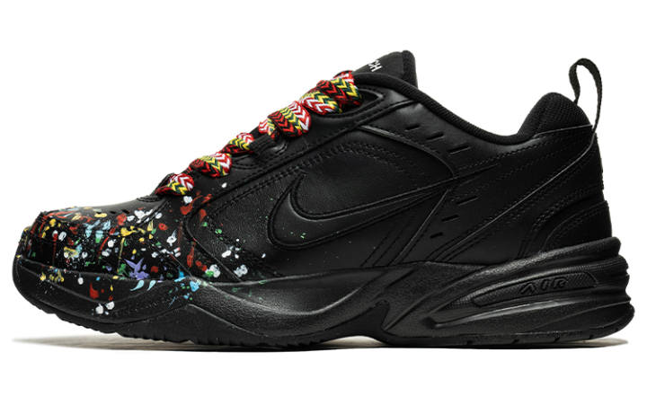 Nike Nike Air Monarch 4 Leather, Textile Cushioning Low top Chunky Sneakers Unisex Black