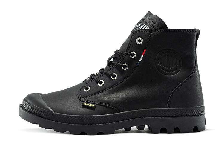 Palladium Pampa Hi Ul Leather II Slip Resistant, Abrasion Resistant, Breathable High top Canvas Shoes Unisex Black