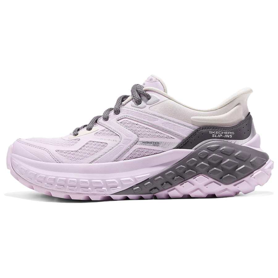 Skechers Monster Textile, Synthetic Leather Low top Running Shoes Women's Pink Purple