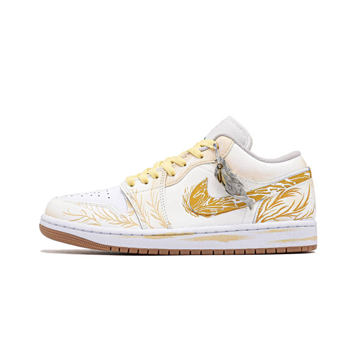 Jordan Jordan Air Jordan 1 Golden Feather Painted Elegance Abrasion Resistant Abrasion Resistant Low top