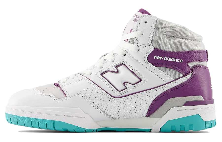 New Balance New Balance NB 650 Collection Mid top Vintage Basketball Shoes Men's White Purple Gray
