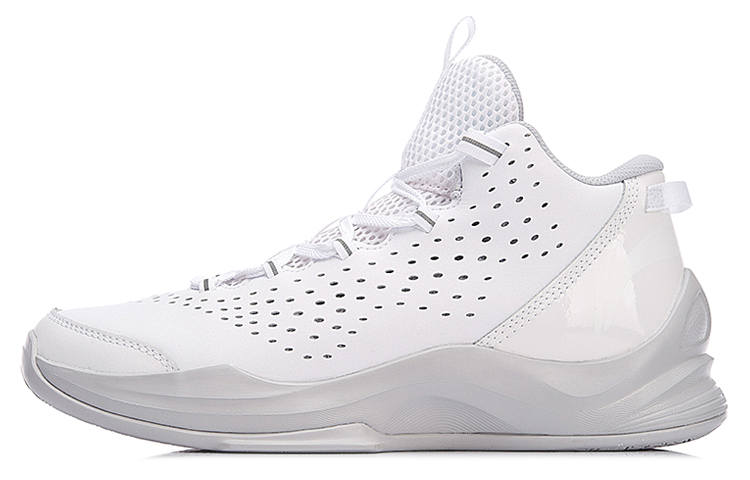 Li-Ning Li Ning Cushioning Rebound Cushioning Rebound Mid top Basketball Shoes Unisex White Gray