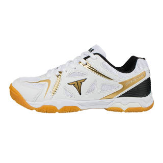 TIBHAR Table Tennis Shoes Unisex White Black Gold
