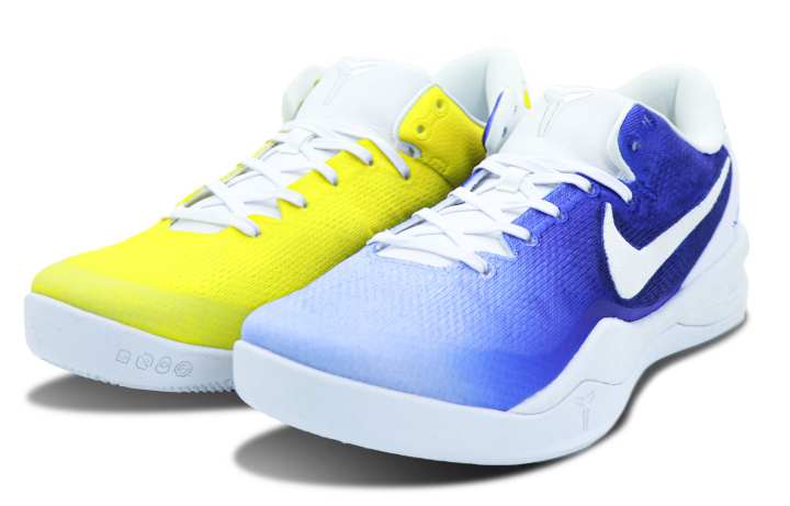 Nike Nike Kobe 8 Slip Resistant Abrasion Resistant Low top Basketball Shoes Unisex Yellow Blue