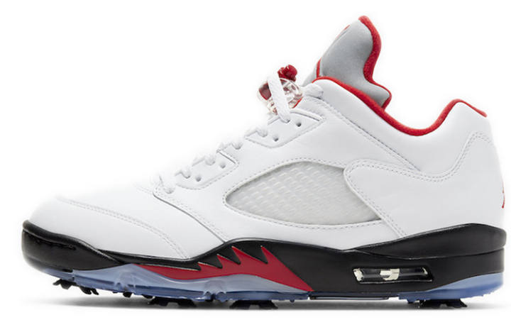 Jordan Jordan 5 Retro Low Golf Fire Red Silver Tongue