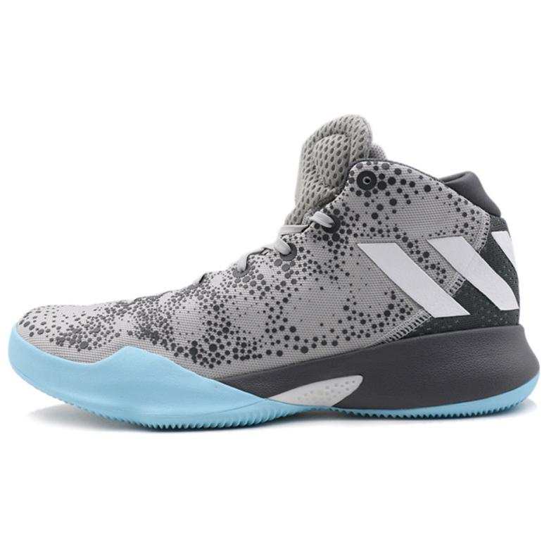 Adidas Adidas Crazy Heat Slip Resistant Abrasion Resistant High top Basketball Shoes Men's Gray Blue