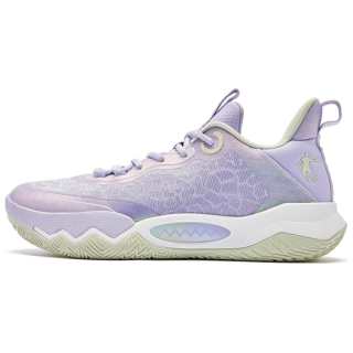QIAODAN Wind Blade 4 TEAM Slip Resistant Low top Basketball Shoes Men's Purple Green