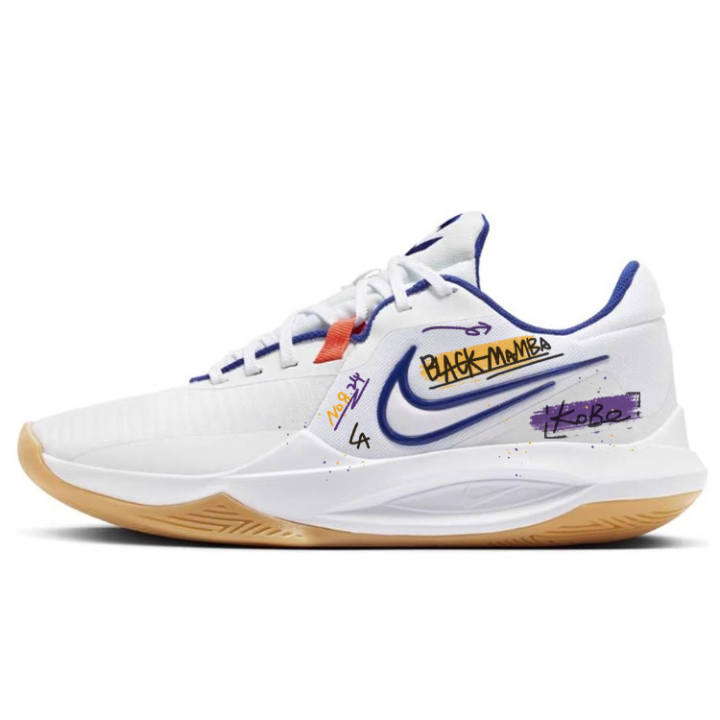 Nike Nike Precision 6 Cushioning Slip Resistant Abrasion Resistant Low top Basketball Shoes Men's White
