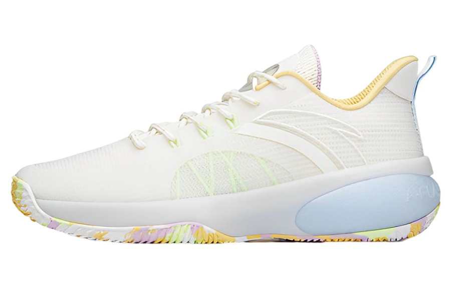 ANTA Cement Killer Basketball Shoes Men's Low Top Ivory White/Light Yellow