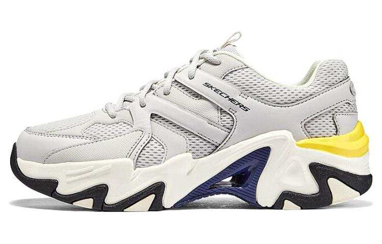 Skechers Stamina V3 Mecha Shoes 3 Textile, Synthetic Leather Low top Chunky Sneakers Men's White Gray